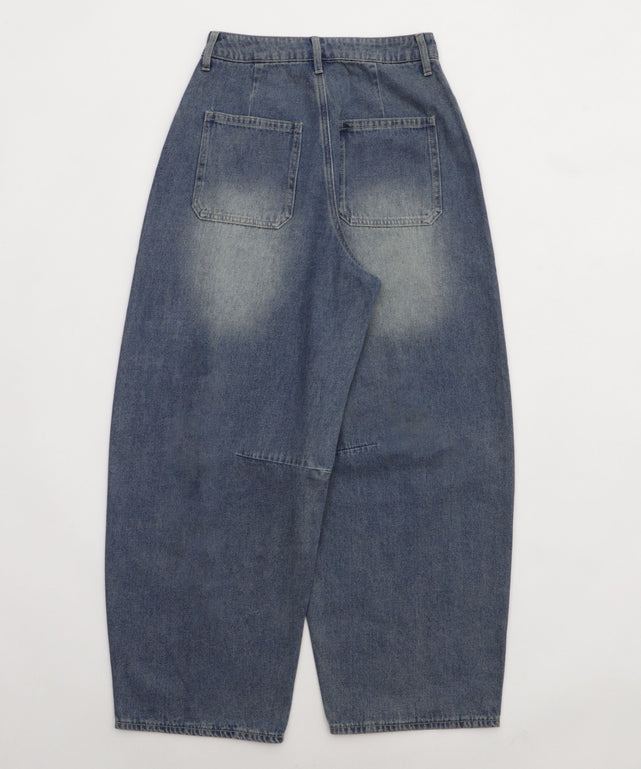 サマーデニムバレルレッグパンツ