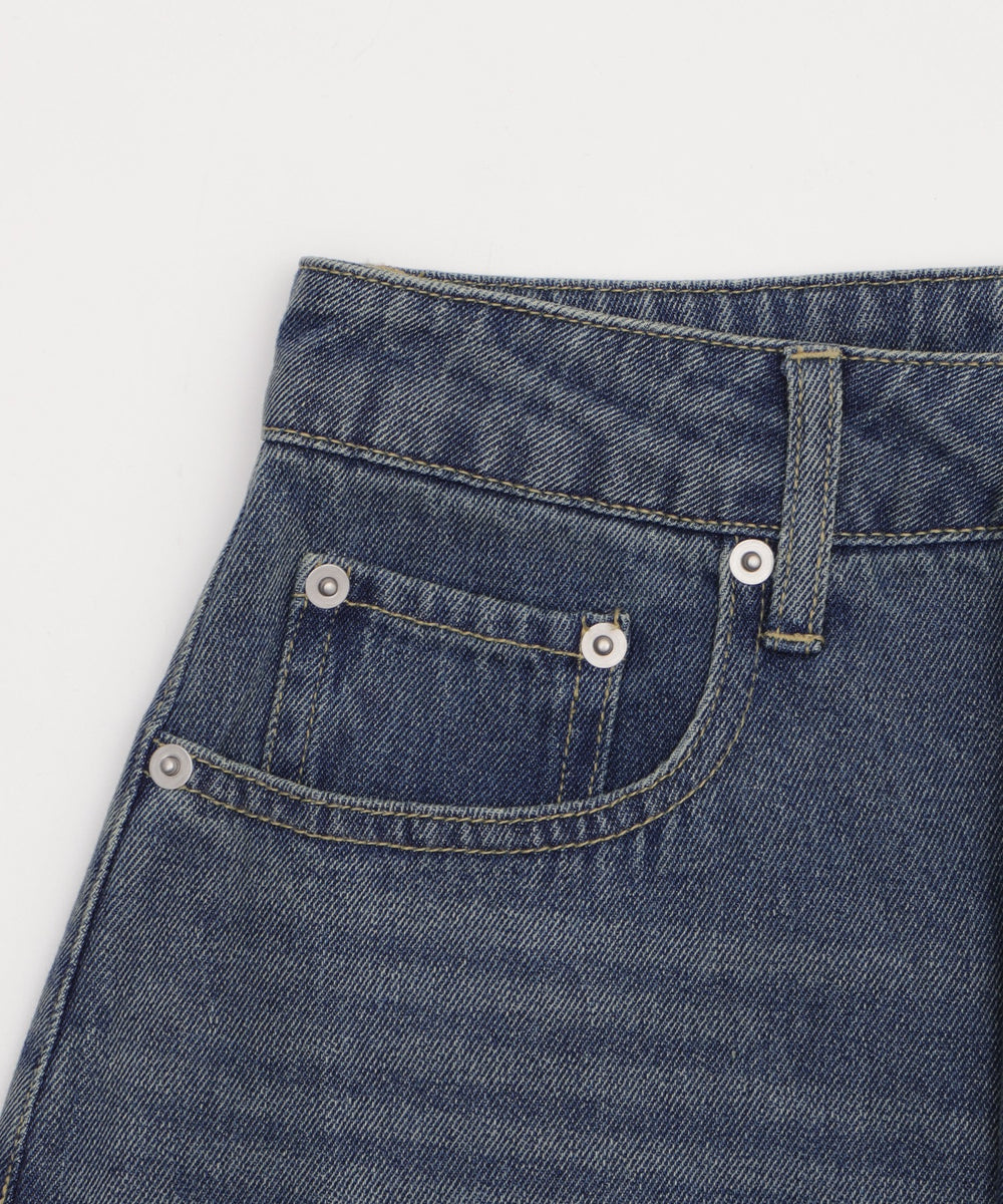 サマーデニムバレルレッグパンツ