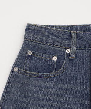 サマーデニムバレルレッグパンツ