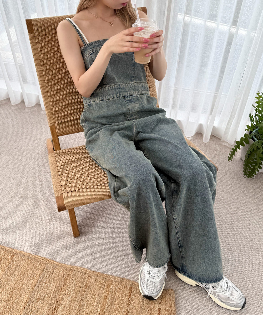 デニム中濃加工 モデル：160cm F着用