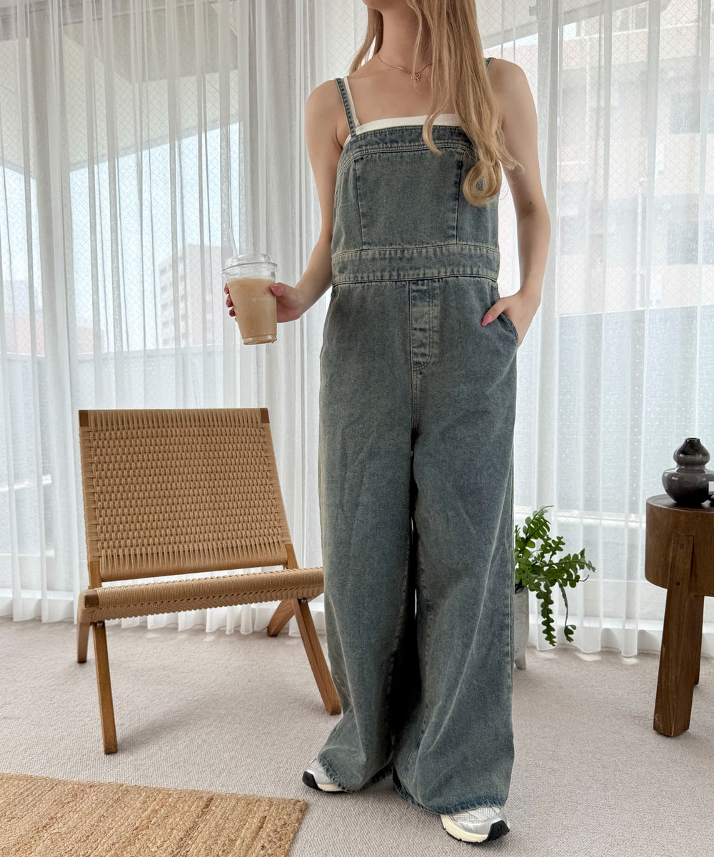 デニム中濃加工 モデル：160cm F着用