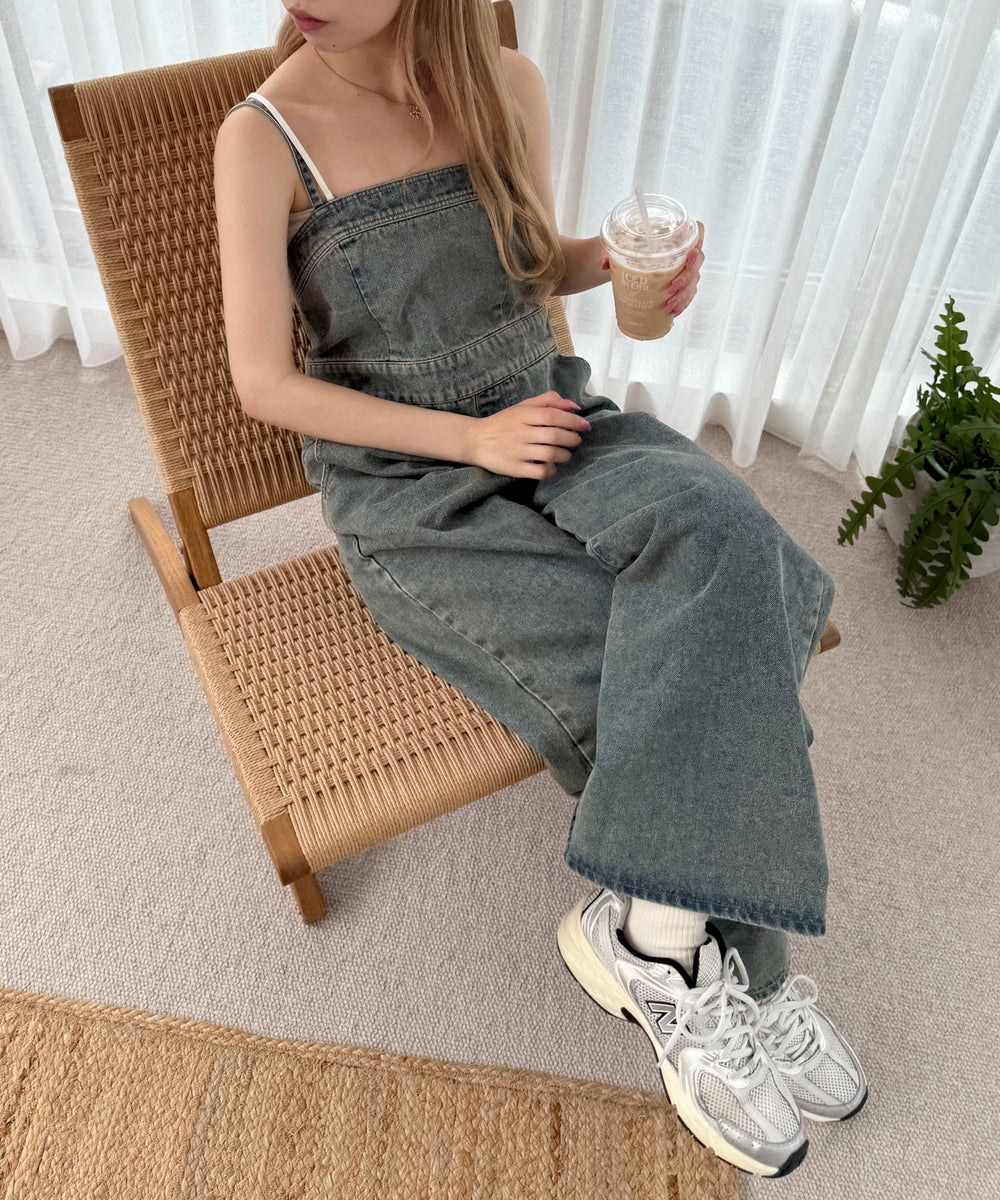 デニム中濃加工 モデル：160cm F着用