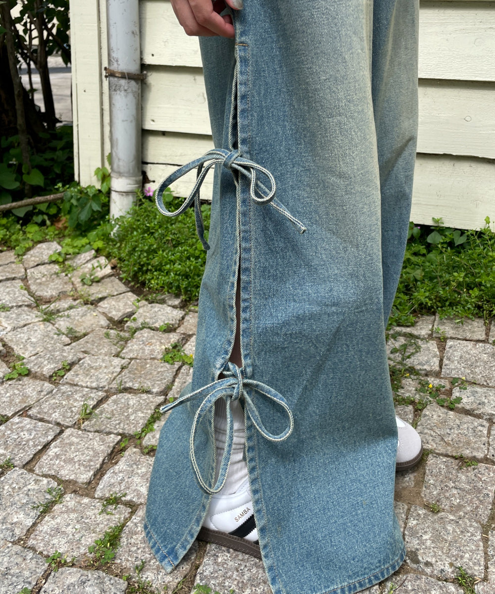 デニム中濃加工　モデル:155cm M着用