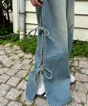 デニム中濃加工　モデル:155cm M着用