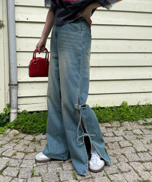 デニム中濃加工　モデル:155cm M着用