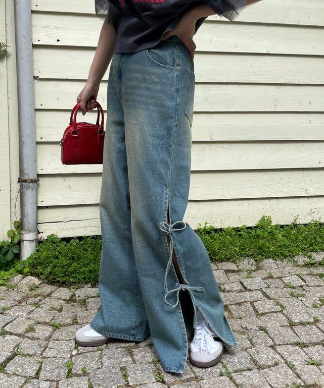 デニム中濃加工　モデル:155cm M着用