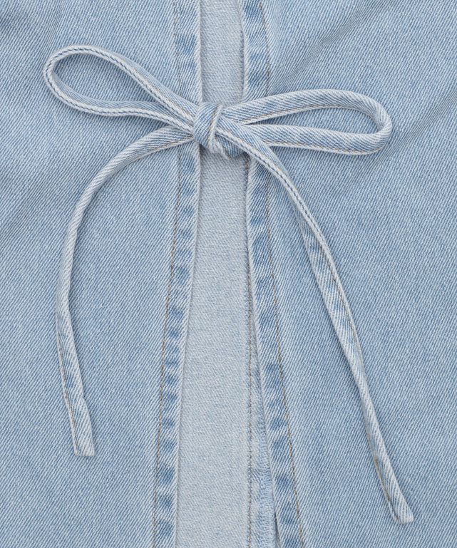 サマーデニムサイドリボンパンツ