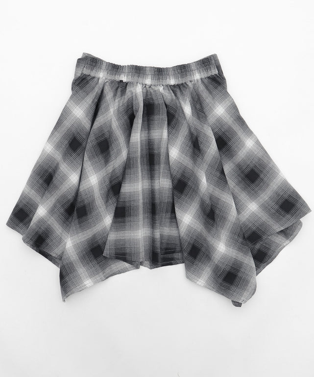 チェックシャツイレヘムミニスカート