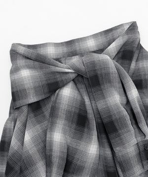 チェックシャツイレヘムミニスカート