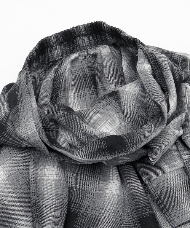 チェックシャツイレヘムミニスカート