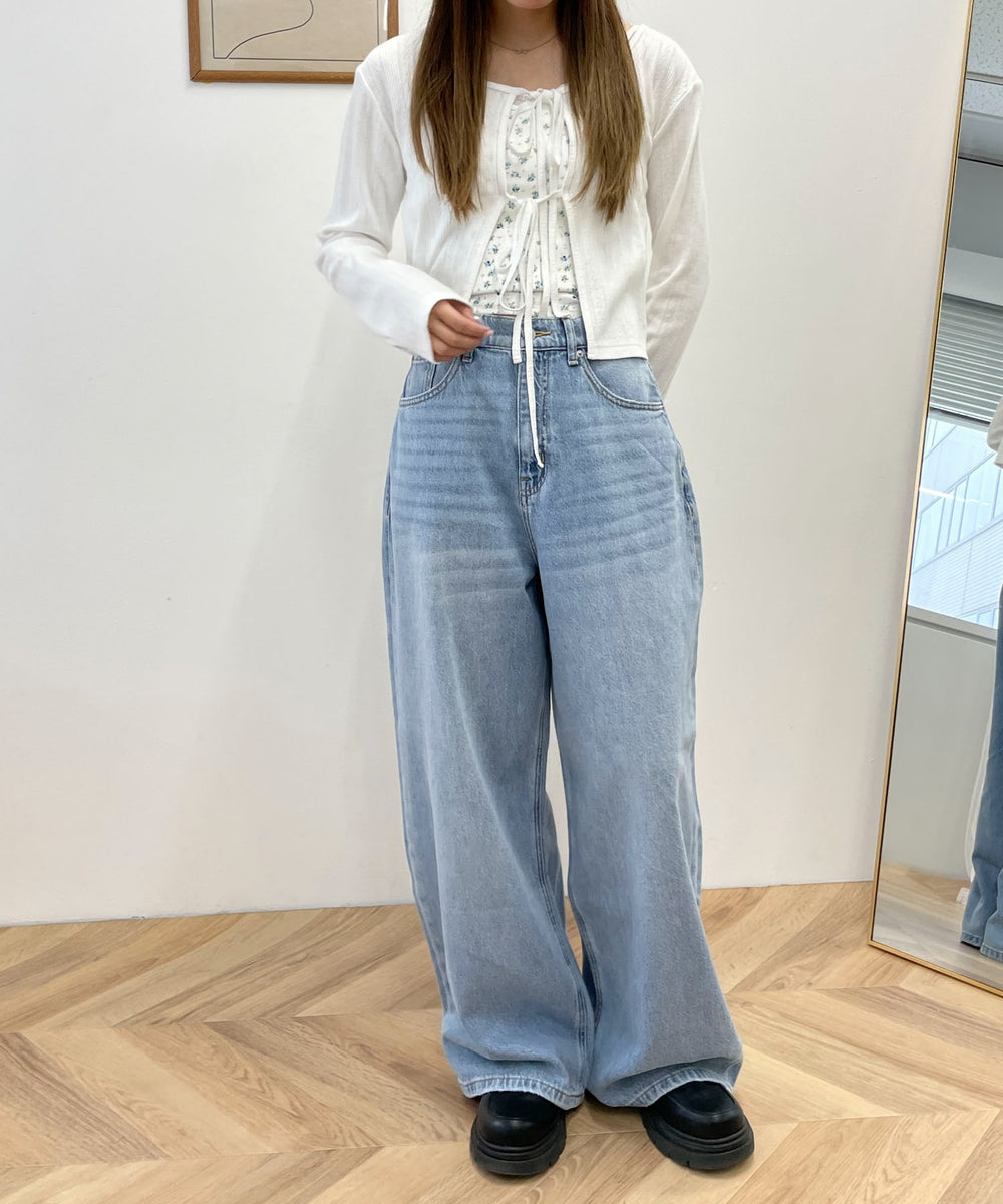 デニム淡 モデル：157cm M着用