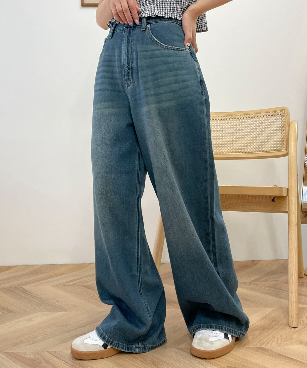 デニム中濃加工 モデル：157cm M着用