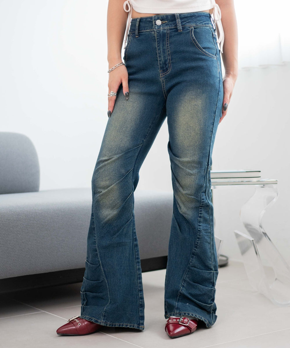 デニム中濃加工 モデル：160cm M着用