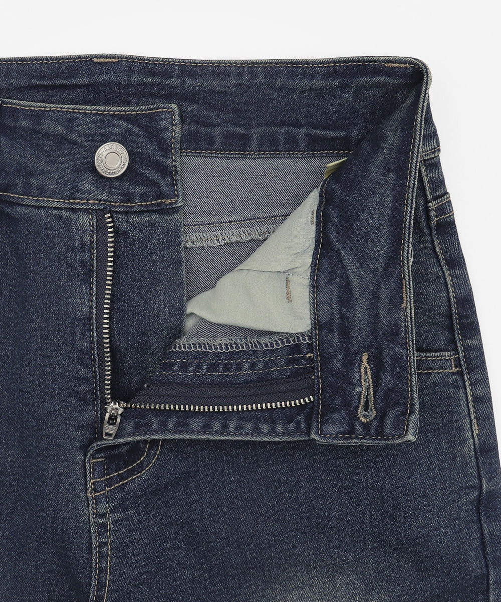 ギャザーデニムフレアパンツ