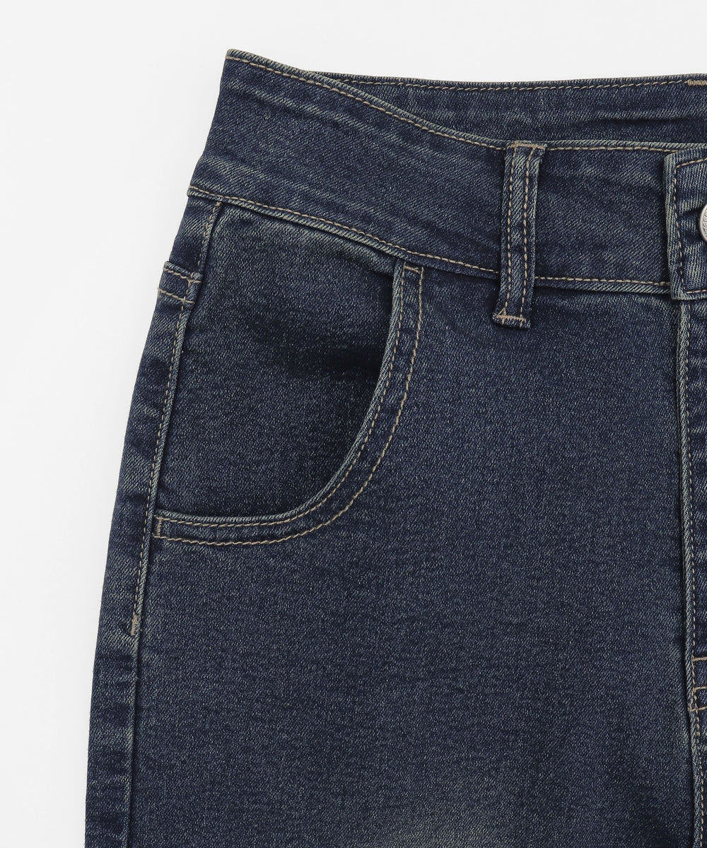 ギャザーデニムフレアパンツ