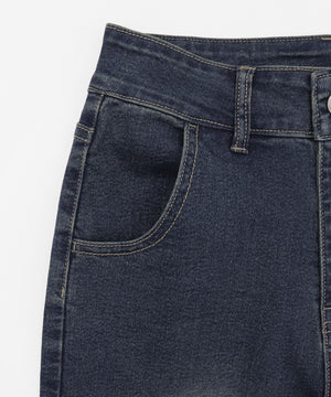 ギャザーデニムフレアパンツ