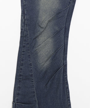 ギャザーデニムフレアパンツ