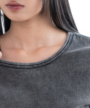 ヴィンテージウォッシュコンパクトリブT