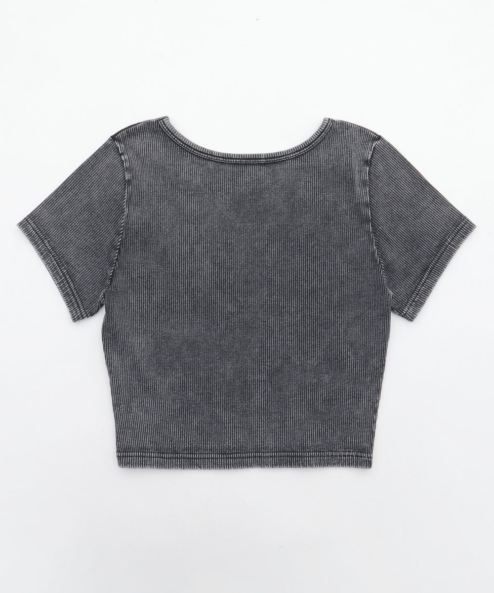 ヴィンテージウォッシュコンパクトリブT