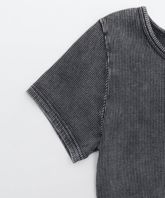 ヴィンテージウォッシュコンパクトリブT