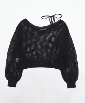 2WAYオフショルメッシュニット