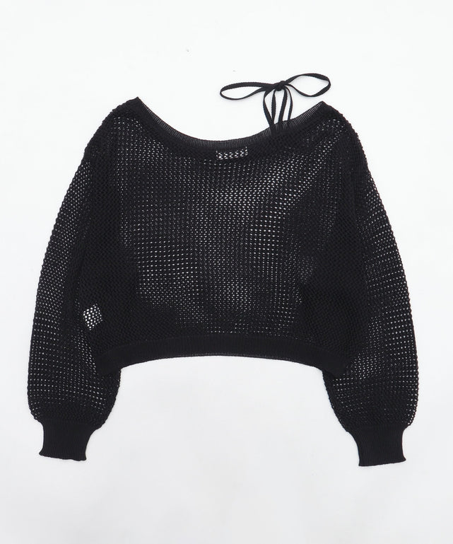 2WAYオフショルメッシュニット