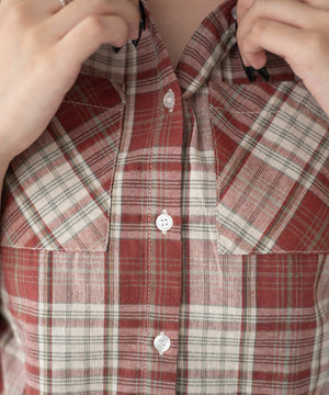 フードチェックコンパクトシャツ