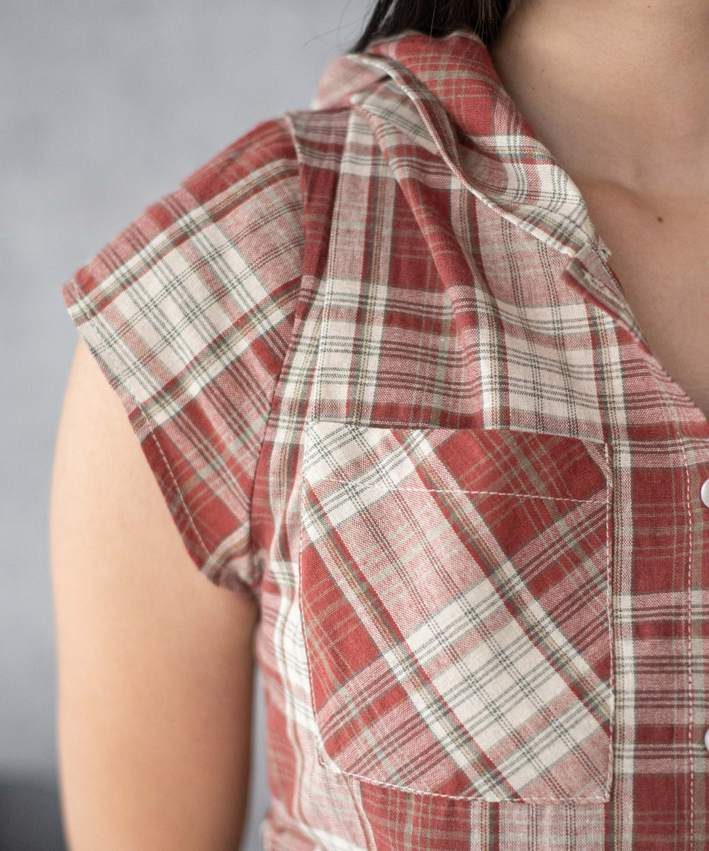 フードチェックコンパクトシャツ