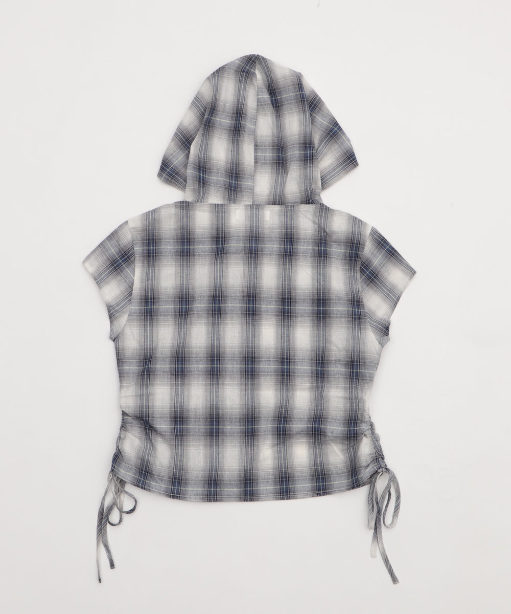 フードチェックコンパクトシャツ