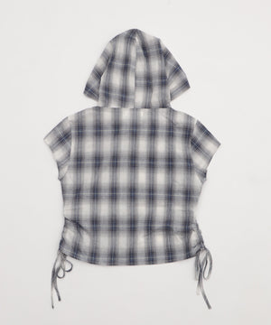 フードチェックコンパクトシャツ