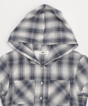 フードチェックコンパクトシャツ