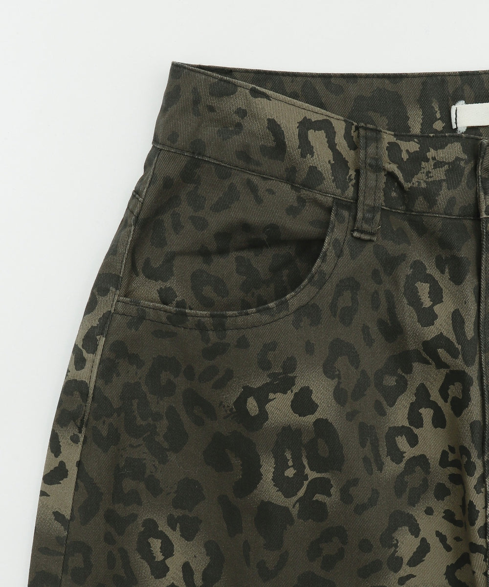 レオパードワイドストレートパンツ