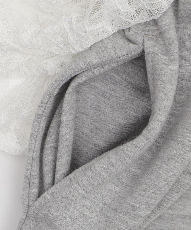 レースレイヤードスウェットパンツ