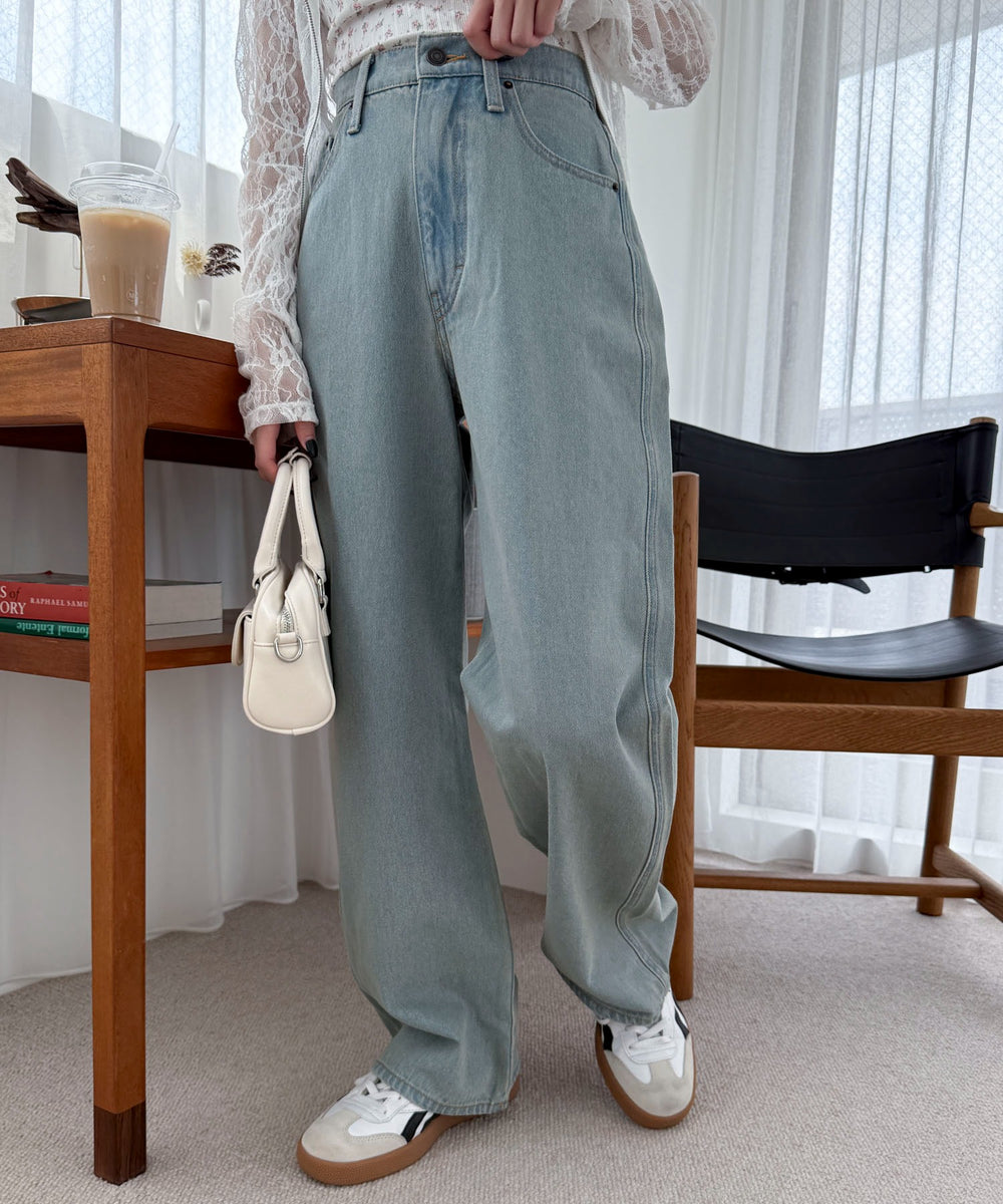 デニム淡加工 モデル：160cm M着用