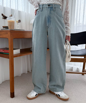 デニム淡加工 モデル：160cm M着用