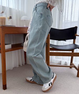 デニム淡加工 モデル：160cm M着用