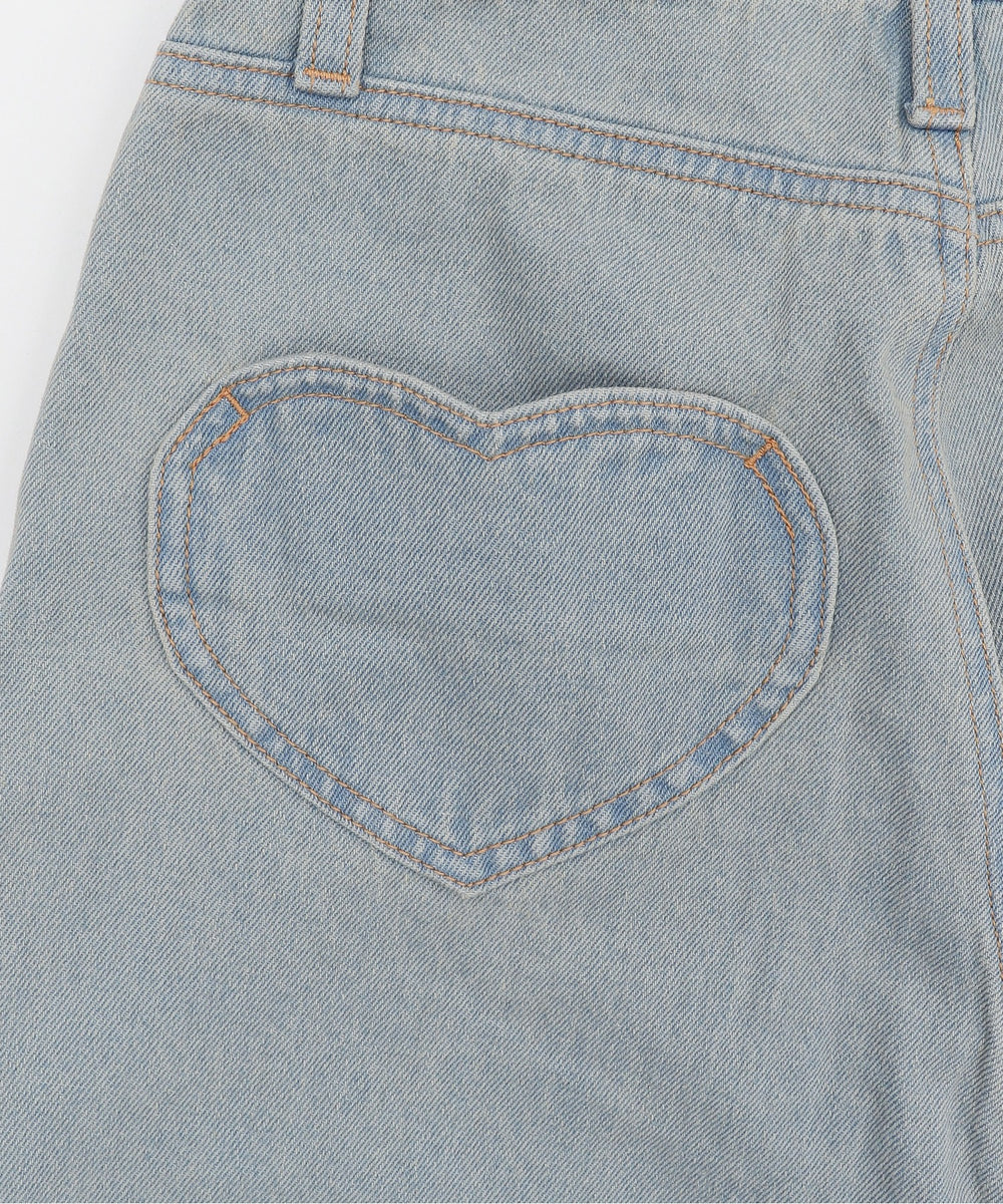 ハートポケットストレートデニムパンツ