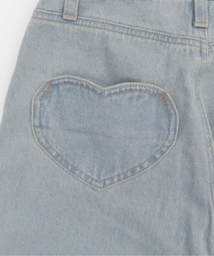 ハートポケットストレートデニムパンツ