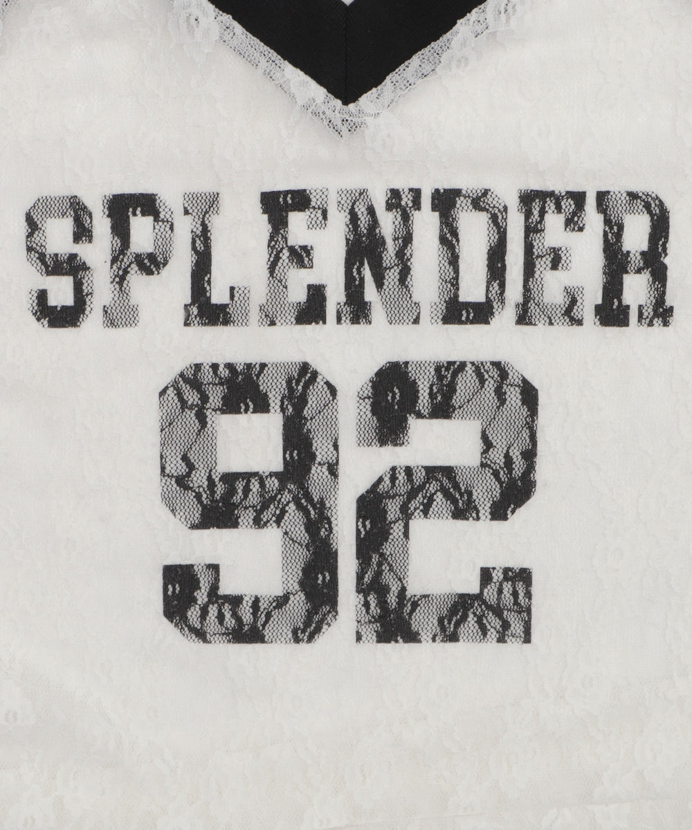 ラグランレースサイドドロストショートT