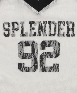 ラグランレースサイドドロストショートT