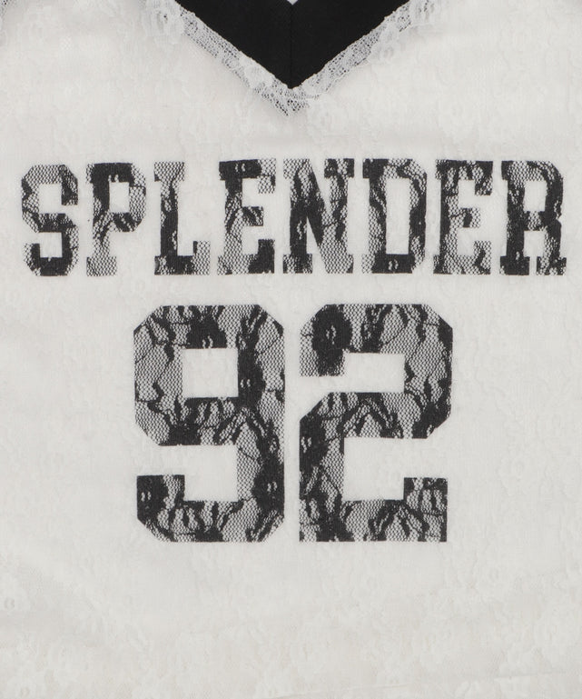 ラグランレースサイドドロストショートT