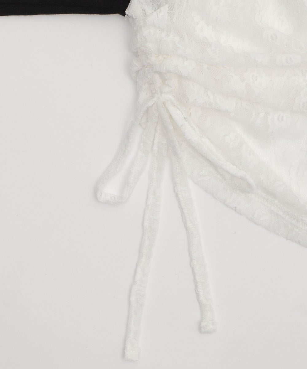 ラグランレースサイドドロストショートT