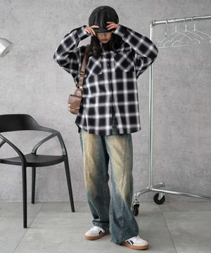 ブラックチェック1 モデル：160cm F着用