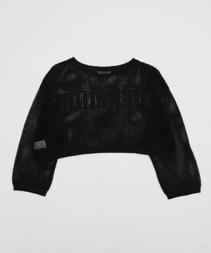 スプレーロゴジャガードメッシュニット