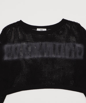 スプレーロゴジャガードメッシュニット