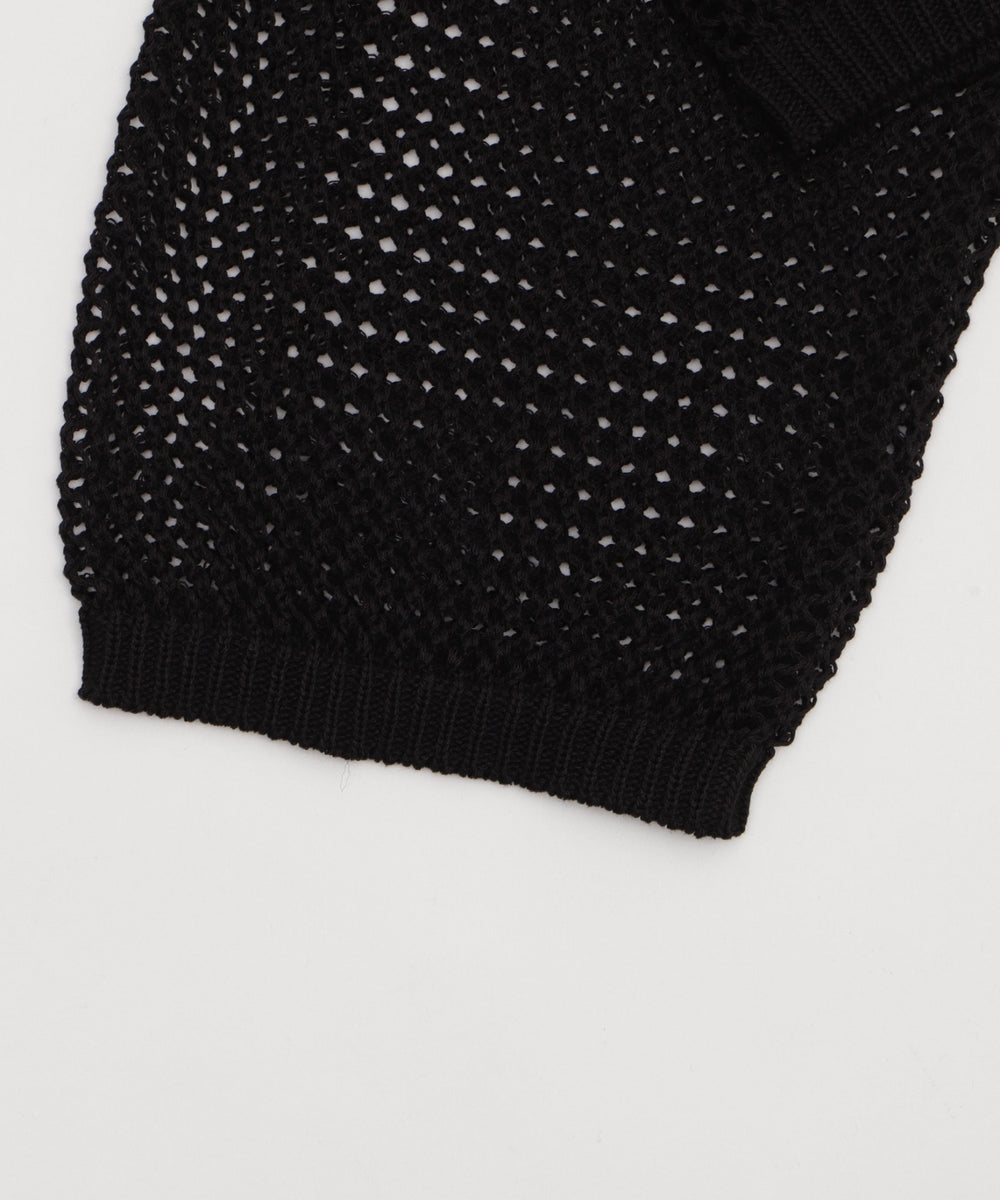 スプレーロゴジャガードメッシュニット