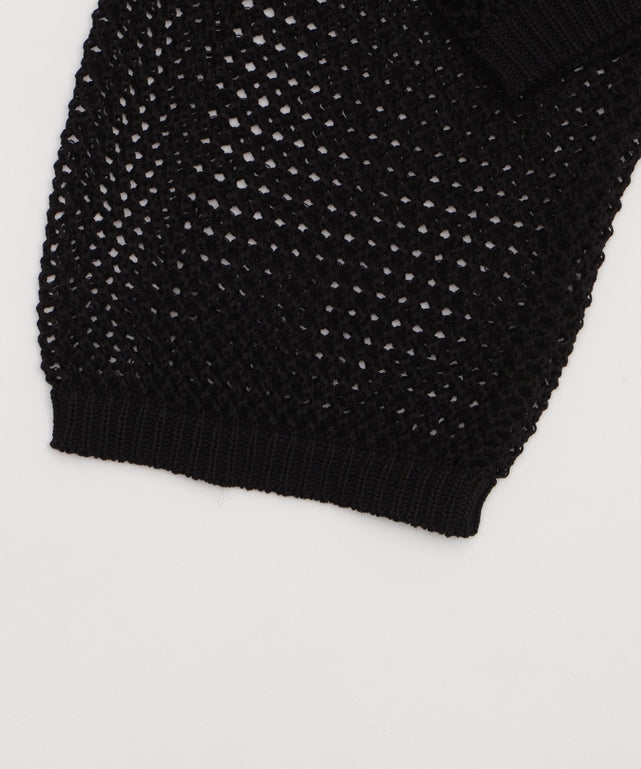 スプレーロゴジャガードメッシュニット