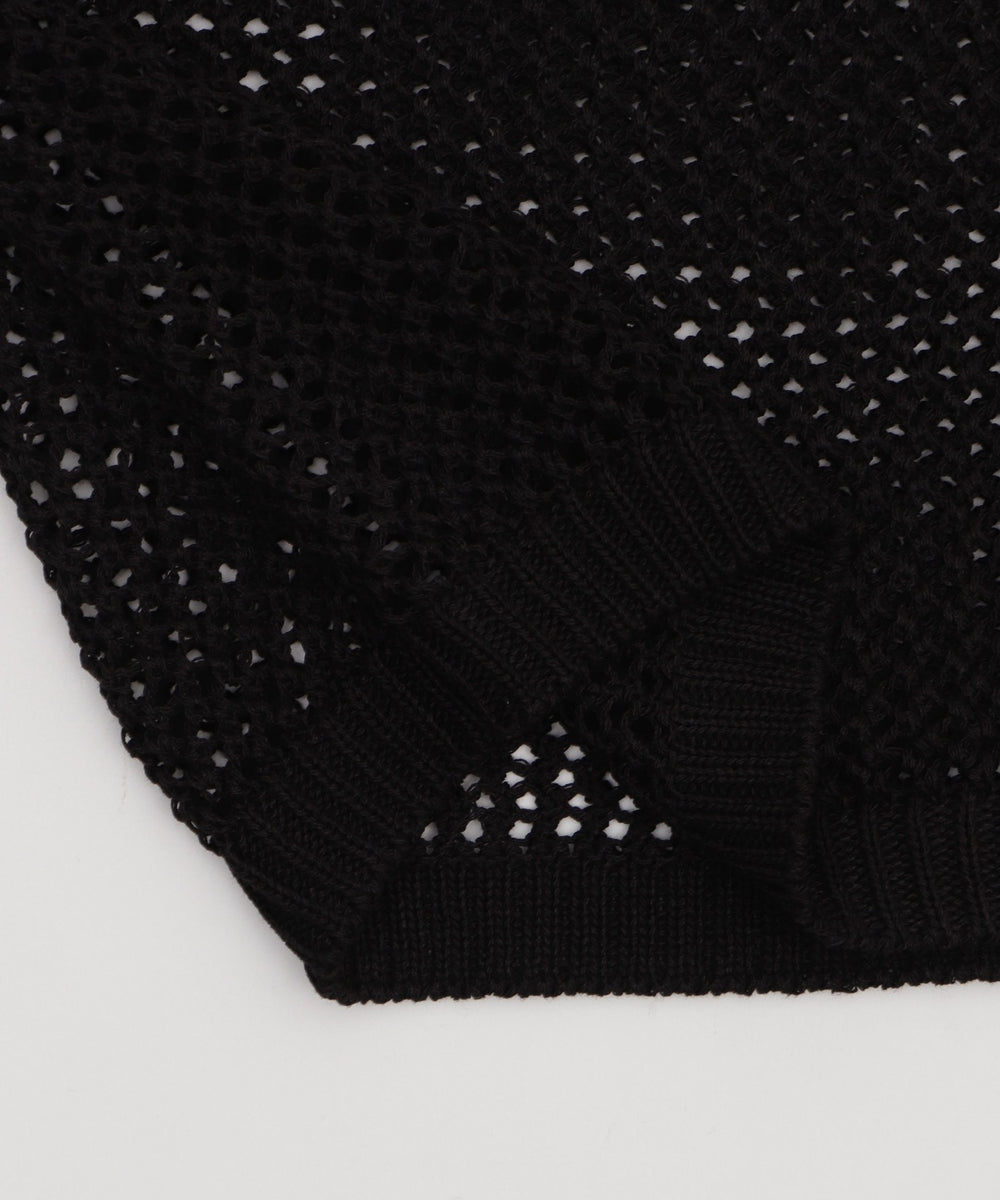 スプレーロゴジャガードメッシュニット