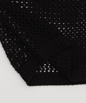 スプレーロゴジャガードメッシュニット