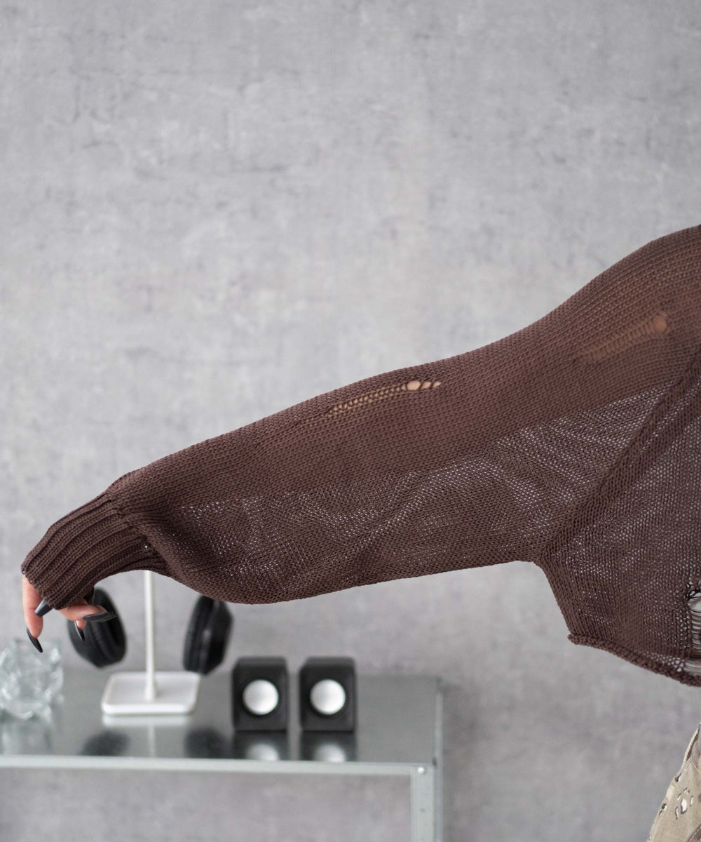 ダメージメッシュショートパーカー